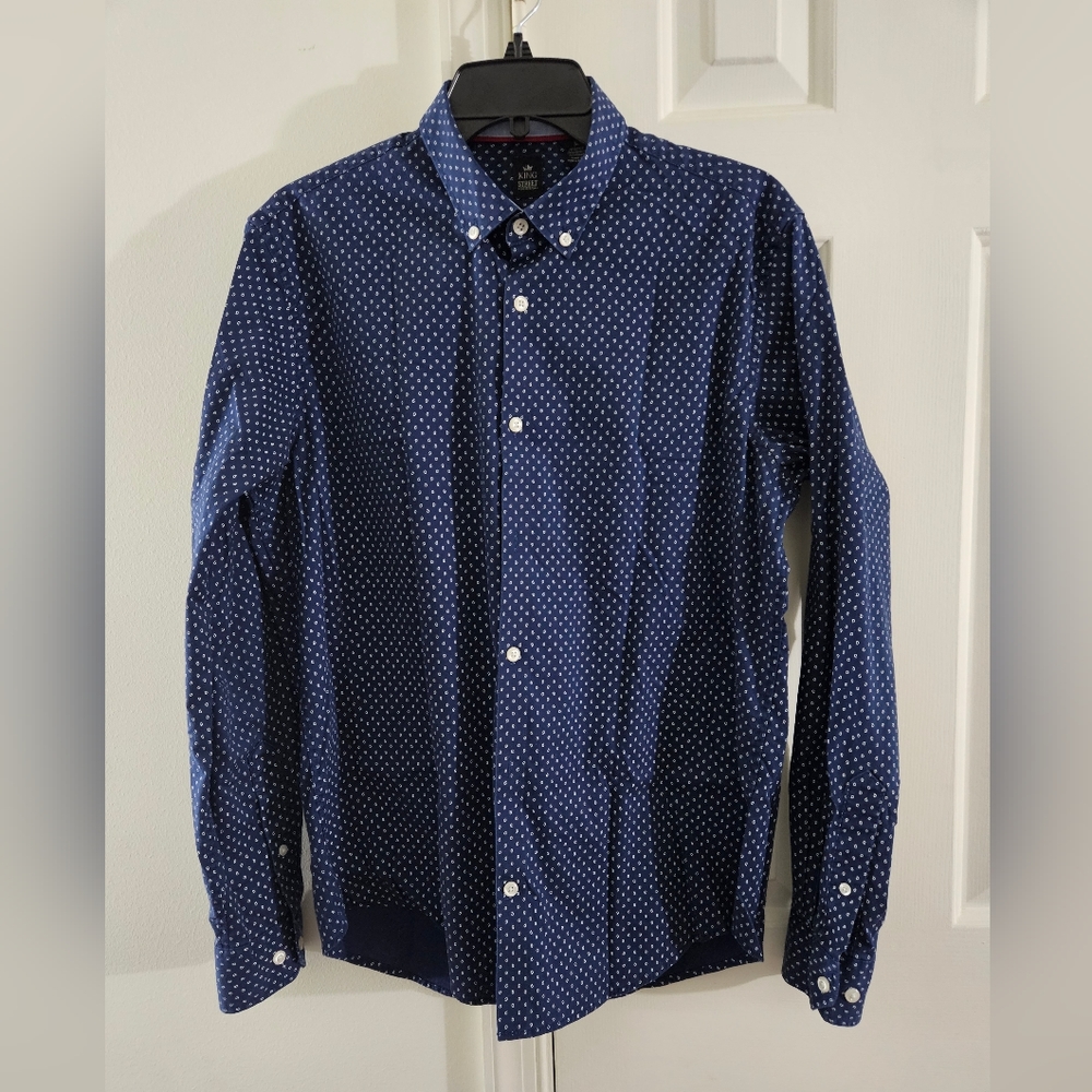 King Street Button Down Dress Shirt Navy/Blue